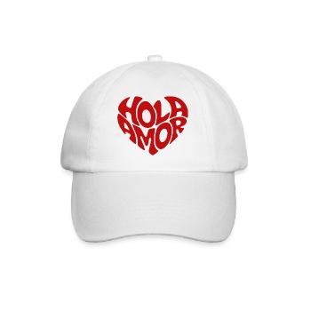 Hola Amor Retro Red Heart Love - Baseball Cap - white/white - Front