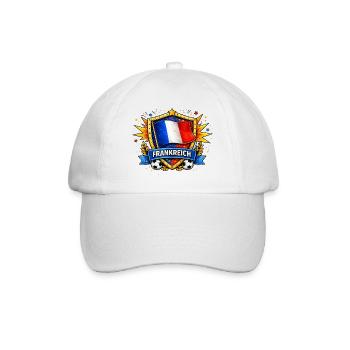 Drapeau français dans le bouclier de football - Casquette classique - blanc/blanc - Devant