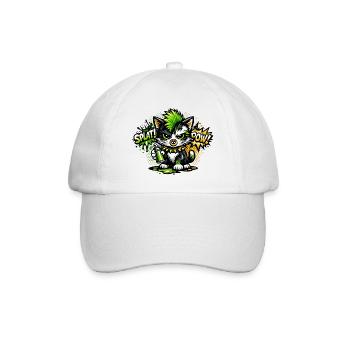 Neon Graffiti Kitten Sprayer - Baseball Cap - white/white - Front