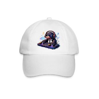 DJ Mole avec platines – Musique & ambiances de fête - Casquette classique - blanc/blanc - Devant