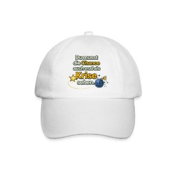 Opportunity as Crisis Saying Design - Baseball Cap - white/white - Front