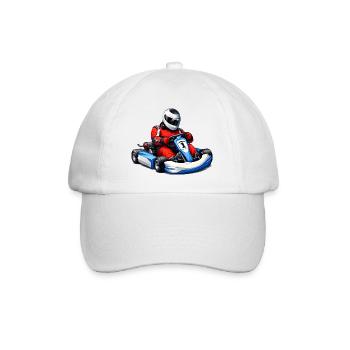 Illustration de pilote de karting - Casquette classique - blanc/blanc - Devant