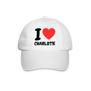Red Heart I Love Charlotte - Baseball Cap - white/white - Front