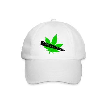Green Leaf Silhouette Design - Baseball Cap - white/white - Front