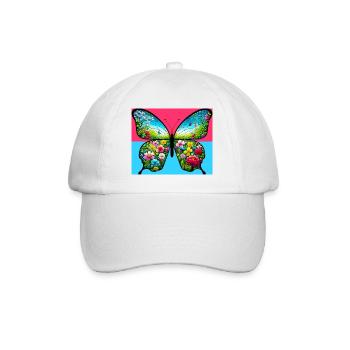 Schmetterling - Baseballkappe - Weiß/Weiß - Vorne