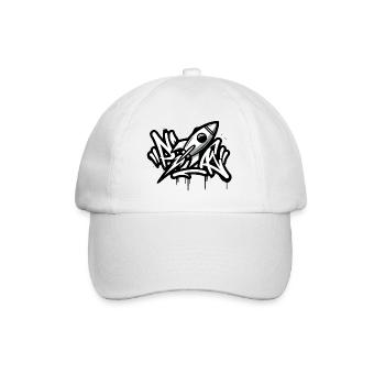 Graffiti rocket in black and white - Baseball Cap - white/white - Front