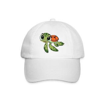 Cheerful Turtle Caricature - Baseball Cap - white/white - Front