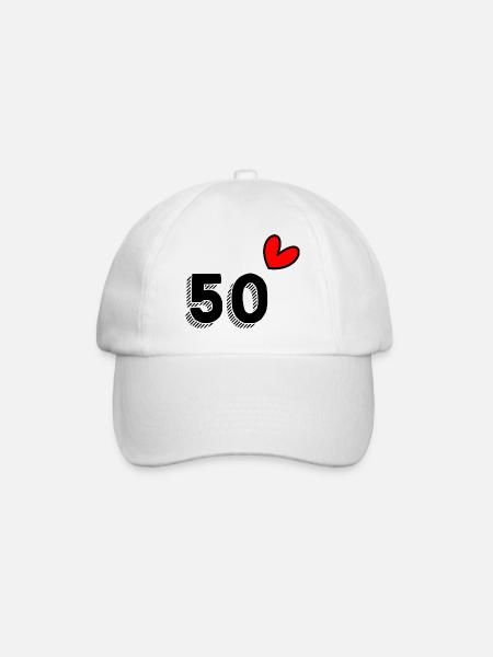 50. 50 ANS. 50e ANNIVERSAIRE. ANNIVERSAIRE 50 ANS. - Baseballkasket - hvid/hvid
