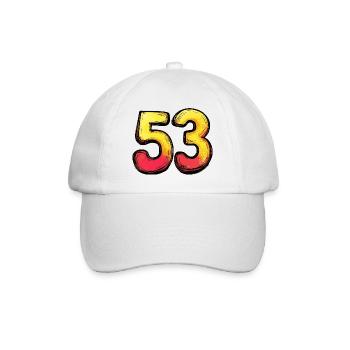 53 Zahl Bunt - Baseballkappe - Weiß/Weiß - Vorne