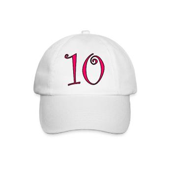 10. 10 YEARS. 10th ANNIVERSARY. 10 YEAR ANNIVERSARY. - Baseball Cap - white/white - Front