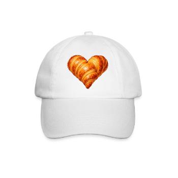 Illustration de croissant en forme de cœur - Casquette classique - blanc/blanc - Devant