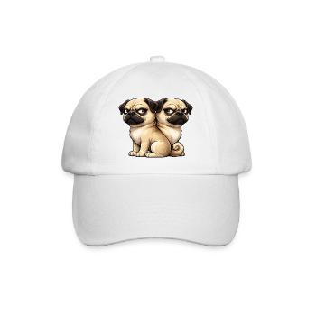 Amis de dessin animé mignons Carlins Jumeaux d’amitié - Casquette classique - blanc/blanc - Devant
