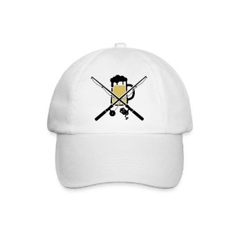 Cannes à pêche Chope de bière Armoiries - Casquette classique - blanc/blanc - Devant