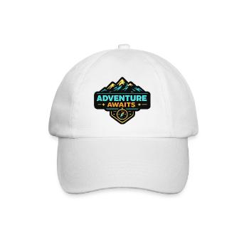 L’aventure attend la boussole du paysage montagneux - Casquette classique - blanc/blanc - Devant
