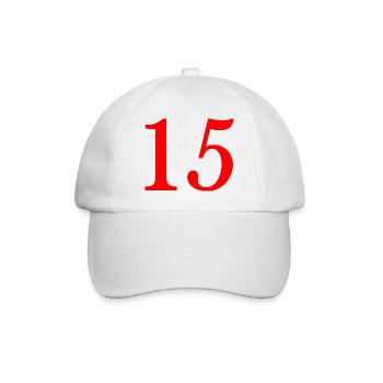 15. 15 ANS. 15e ANNIVERSAIRE. ANNIVERSAIRE 15 ANS. - Casquette classique - blanc/blanc - Devant