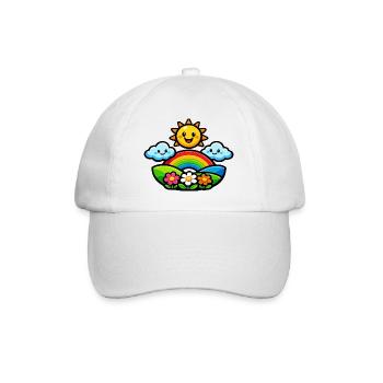 Sun Rainbow Flowers - Baseball Cap - white/white - Front