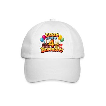 4th birthday shirt birthday shirt for boy 4 year - Baseball Cap - white/white - Front