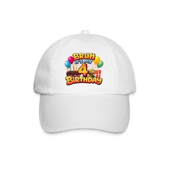4th birthday shirt birthday shirt for boy 4 year - Baseball Cap - white/white - Front