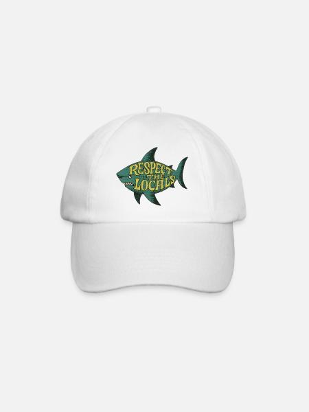 Respect the Locals Fish Tee - Basebollkeps - vit/vit