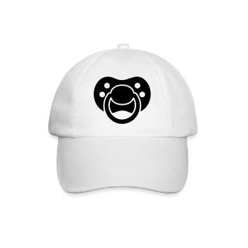 Pacifier Silhouette – Baby Design - Baseball Cap - white/white - Front