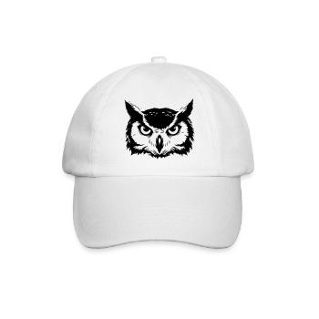 Eulen Kopf Uhu Silhouette - Baseballkappe - Weiß/Weiß - Vorne
