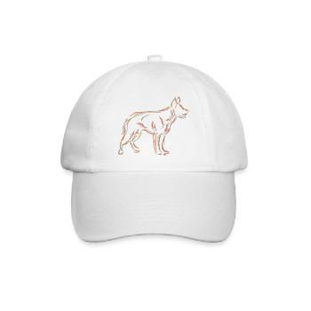 German Shepherd Drawing - Baseball Cap - white/white - Front