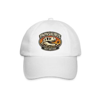 Papasaurus Meilleur Père de tous les temps Dino Fossil Rétro - Casquette classique - blanc/blanc - Devant