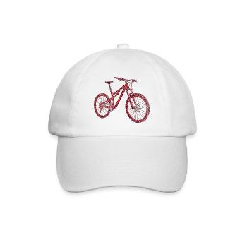 MTB Mosaic – Mountain Bike as an Art Object - Baseball Cap - white/white - Front