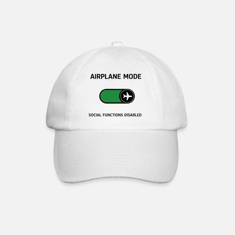 AIRPLANE MODE | Social Functions Disabled - Baseball Cap - white/white