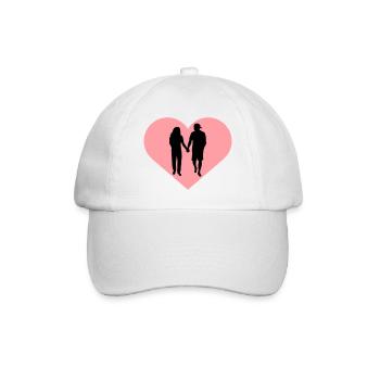 Couple Silhouette Amour Romance Petit ami de la Saint-Valentin - Casquette classique - blanc/blanc - Devant