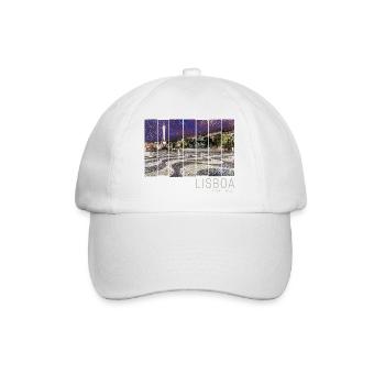 Lissabon in Portugal Retro Rossio Vintage Souvenir - Baseballkappe - Weiß/Weiß - Vorne