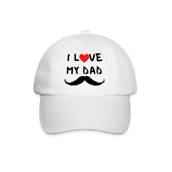 I Love My Papa – Cadeau Papa avec Moustache - Casquette classique - blanc/blanc - Devant