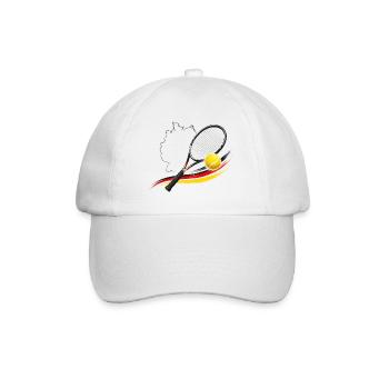 Tennisflagge Deutschland Kraft - Baseballkappe - Weiß/Weiß - Vorne