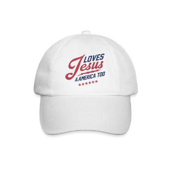 J’aime aussi Jésus et l’Amérique - Casquette classique - blanc/blanc - Devant