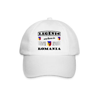 Dreifarbiges Rumänien Wappenmotiv - Baseballkappe - Weiß/Weiß - Vorne