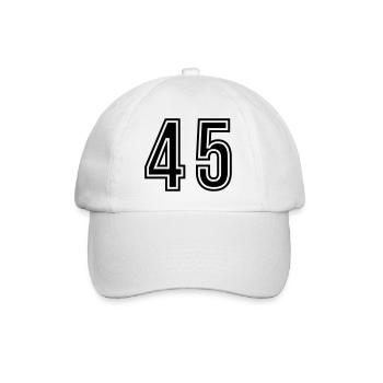 45 Number symbol - Baseball Cap - white/white - Front