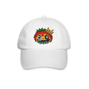 Slime King Drip - Streetwear Hip Hop Mascot - Baseballkappe - Weiß/Weiß - Vorne