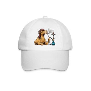 Dessin animé de chameau avec Shisha - Casquette classique - blanc/blanc - Devant