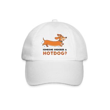 Hotdog? Verspielte Dackler-Illustration - Baseballkappe - Weiß/Weiß - Vorne