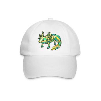 Geometric Axolotl Mosaic - Baseball Cap - white/white - Front