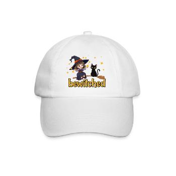 Witch and cat in star magic - Baseball Cap - white/white - Front