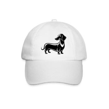 Extra Long Daschund - Baseball Cap - white/white - Front