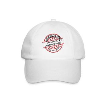 Jahrgang 1966, 60 Jahre alt, Geburtstag  - Baseballkappe - Weiß/Weiß - Vorne