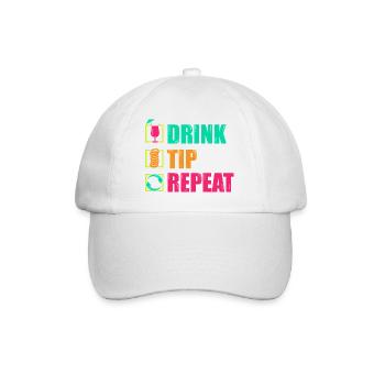 waiter bartender bartender bartender barchef - Baseball Cap - white/white - Front