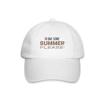 summer please sw - Baseball Cap - white/white - Front