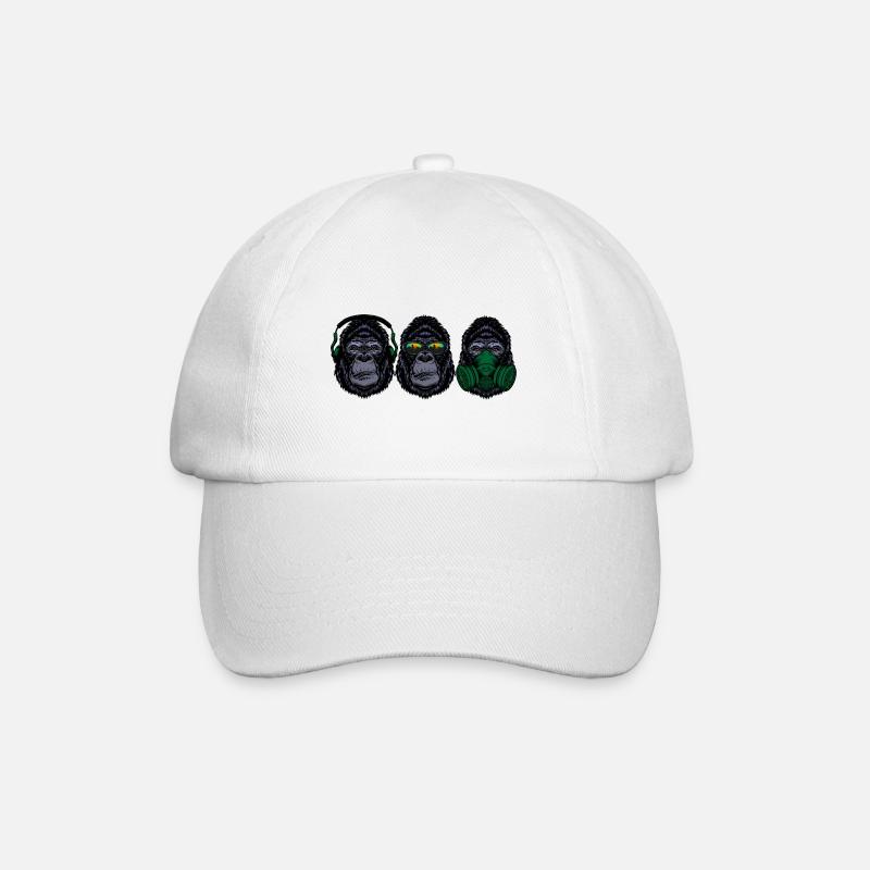 3 Gorilles sages | Trois gorilles sages - Casquette classique - blanc/blanc