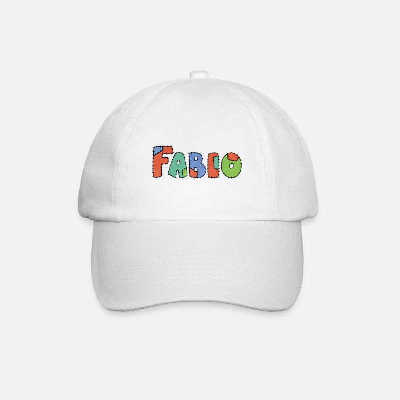 Fabio Name Geschenkidee - Baseballkappe - Weiß/Weiß