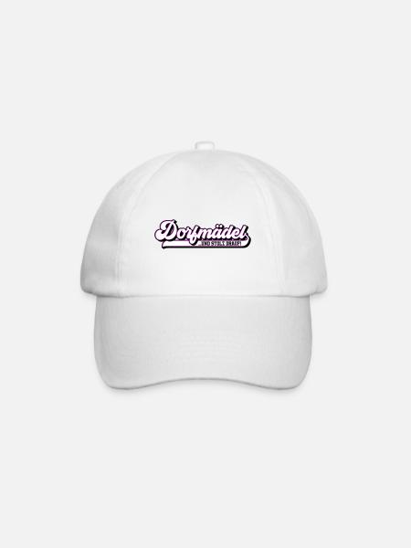 Farben änderbar | Dorfmädel Dorfmädchen - Baseballkappe - Weiß/Weiß
