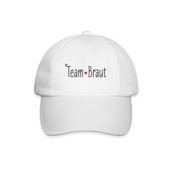 Team Braut rosa Herz Hochzeit Heirat Brautjungfer - Baseballkappe - Weiß/Weiß - Vorne