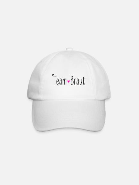 Team Braut rosa Herz Hochzeit Heirat Brautjungfer - Baseballkappe - Weiß/Weiß